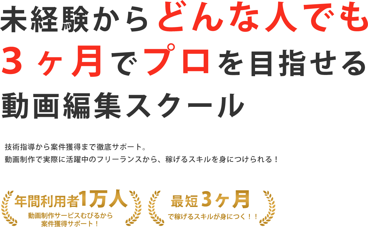 むびるスクール｜3カ月で未経験からどんな人でもプロを目指せる動画編集スクール