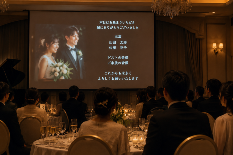 披露宴でのエンドロールムービーのイメージ