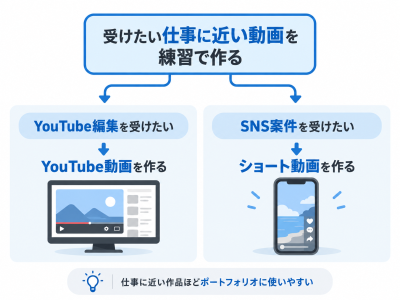 受けたい仕事に近い動画を作る